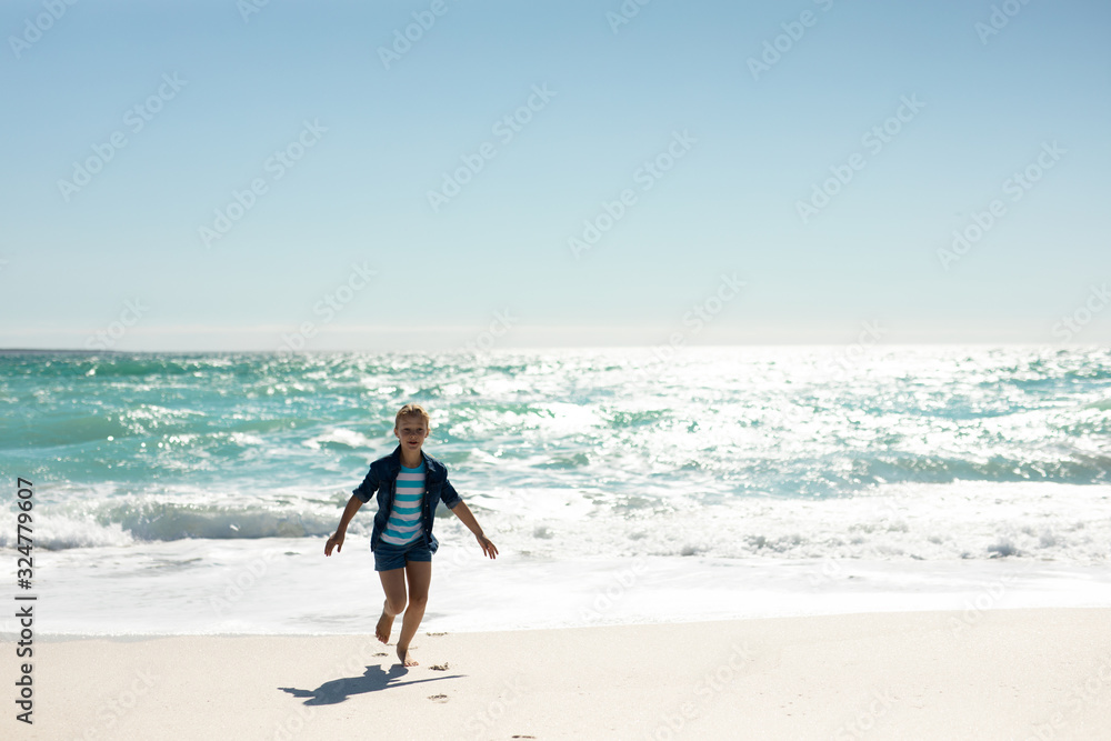 Girl enjoying free time at the beach