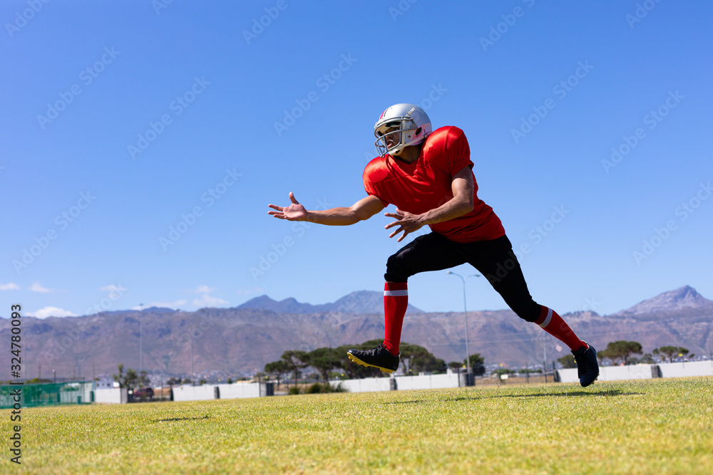 Naklejka premium Football player playing football