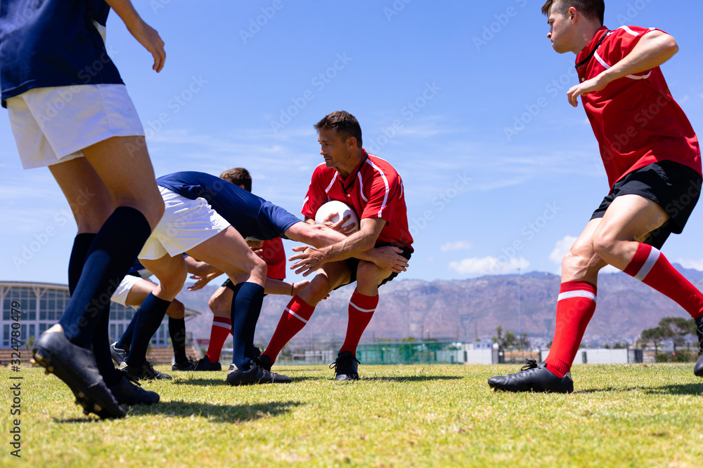Fototapeta premium Rugbymen in a match