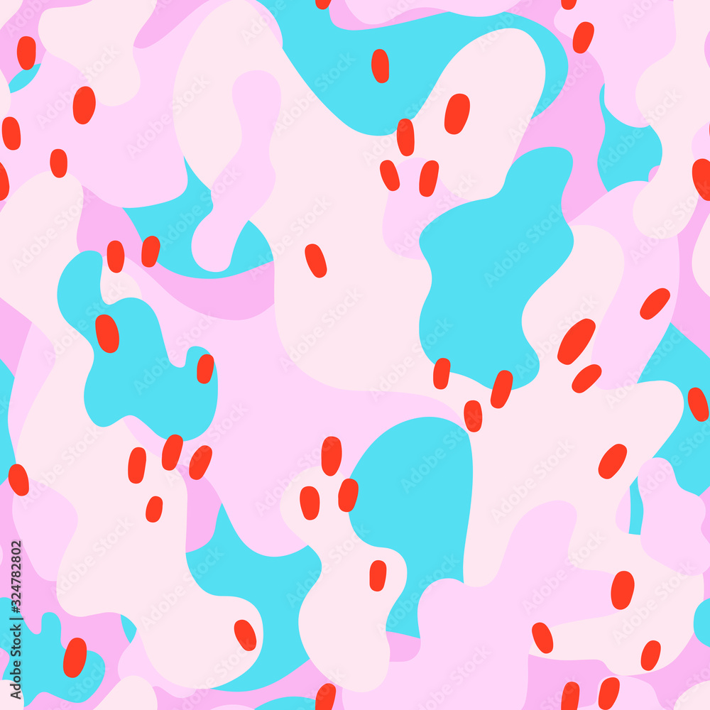 Vector seamless pattern with abstract shapes. Creative modern texture. 