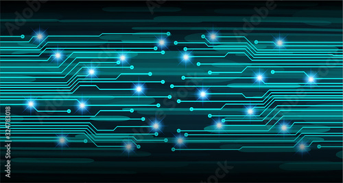 Blue cyber circuit future technology concept background