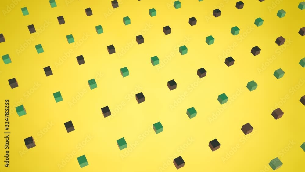 3D green and purple squares moving 3D green and purple squares moving