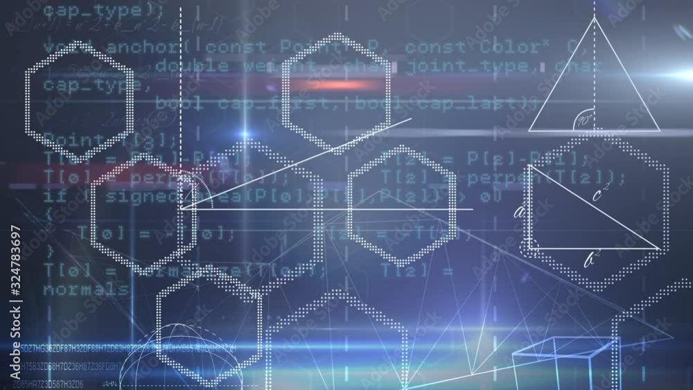 Animation of data in blue background Animation of data in blue background