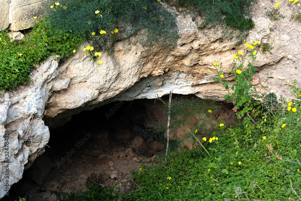 Fototapeta premium a cave faund at a neolithic ggantija temples complex in Xaghra, Malta