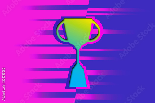 Trophy on futuristic speed background for e-sport concept,illustration picture.