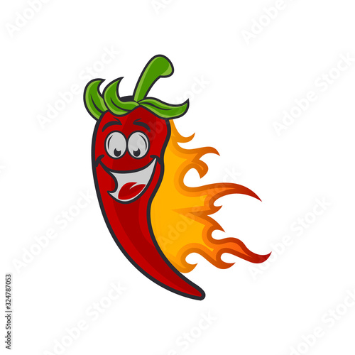 Spicy chili pepper. Vector clip art illustration cartoon with simple gradients. All in a single layer