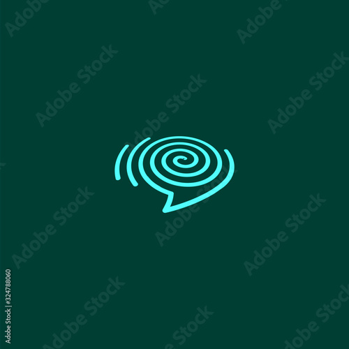 Brain logo finger print pattern