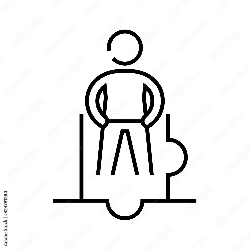 Fototapeta premium Boss line icon, concept sign, outline vector illustration, linear symbol.