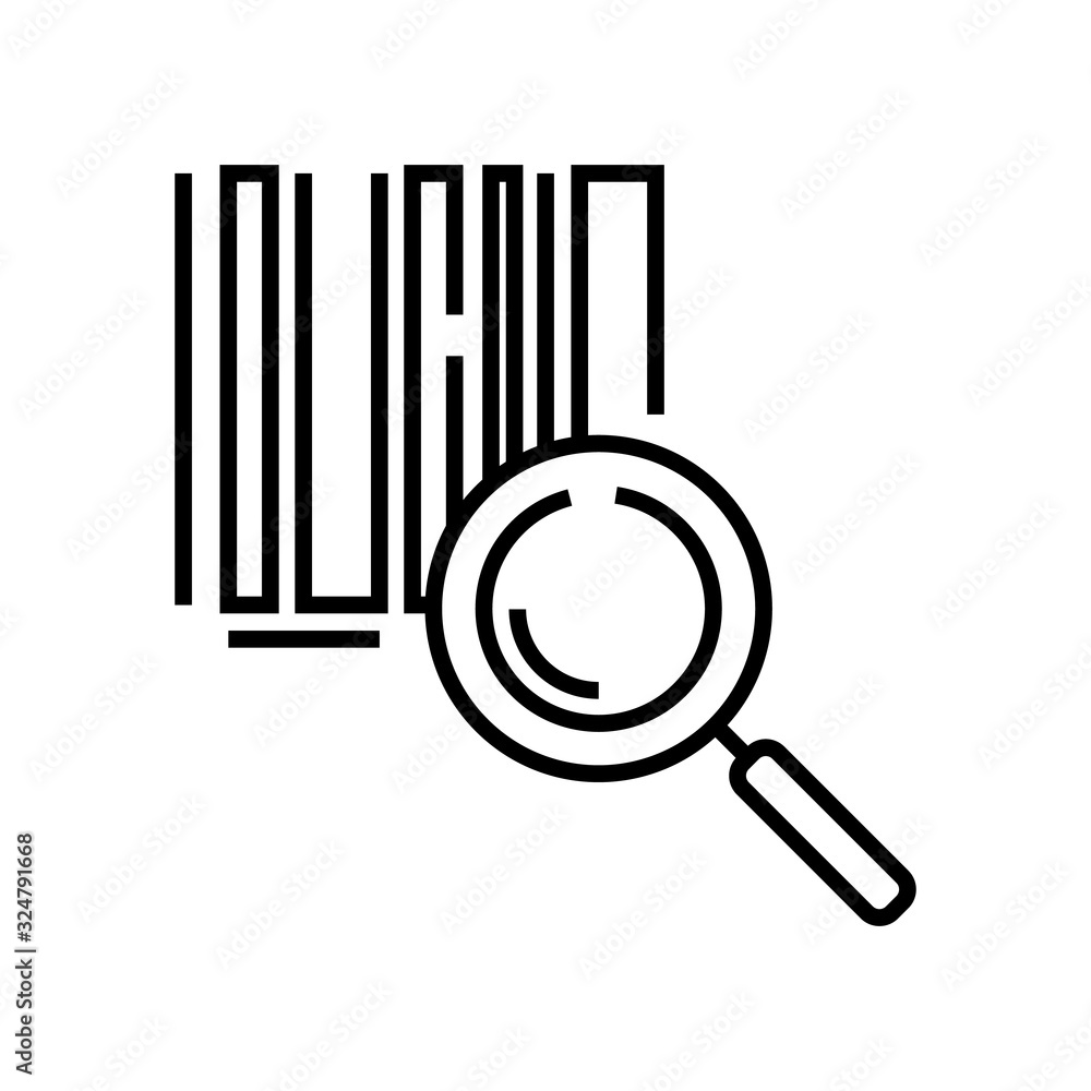 Barcode line icon, concept sign, outline vector illustration, linear symbol. Barcode line icon, concept sign, outline vector illustration, linear symbol.