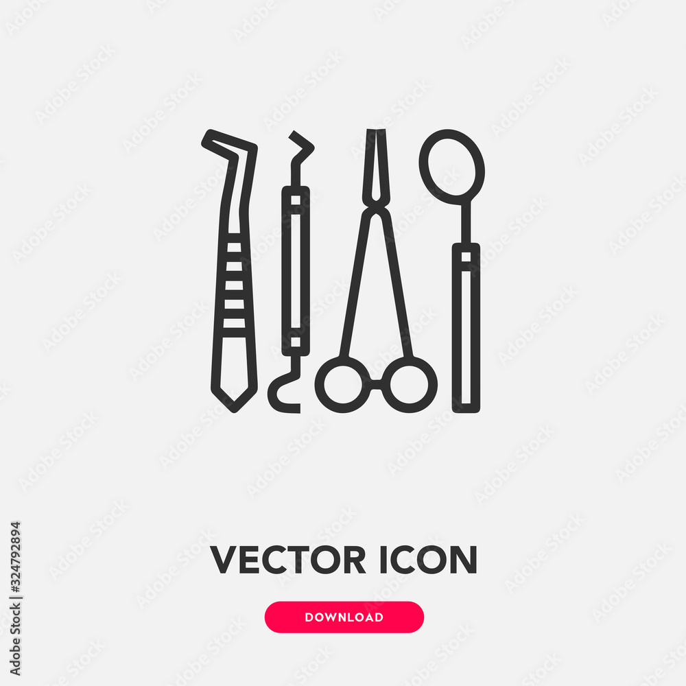 dentist tools icon vector sign symbol