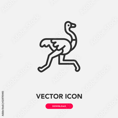 ostrich icon vector. ostrich icon vector symbol illustration. Modern simple vector icon for your design. ostrich bird icon vector.	