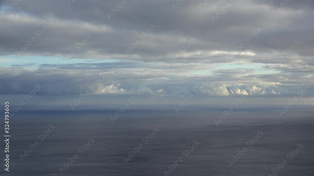 Calm Atlantic with the flock of coastal birds. Calm Atlantic with the flock of coastal birds.