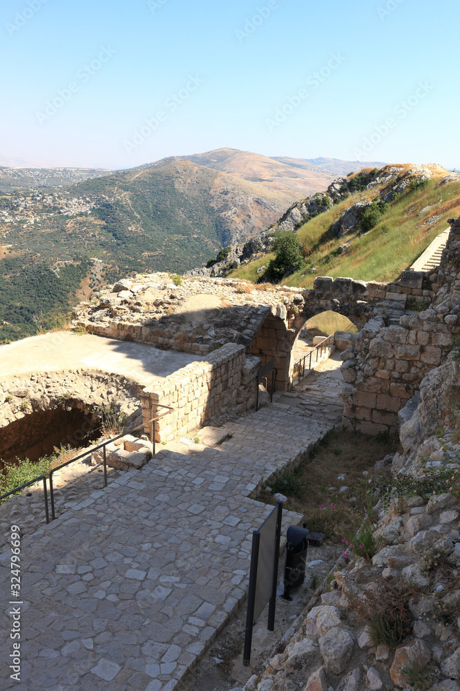 Lebanon: View from the remains of Beaufort Cursader Fort onto the south Lebanon Landscape