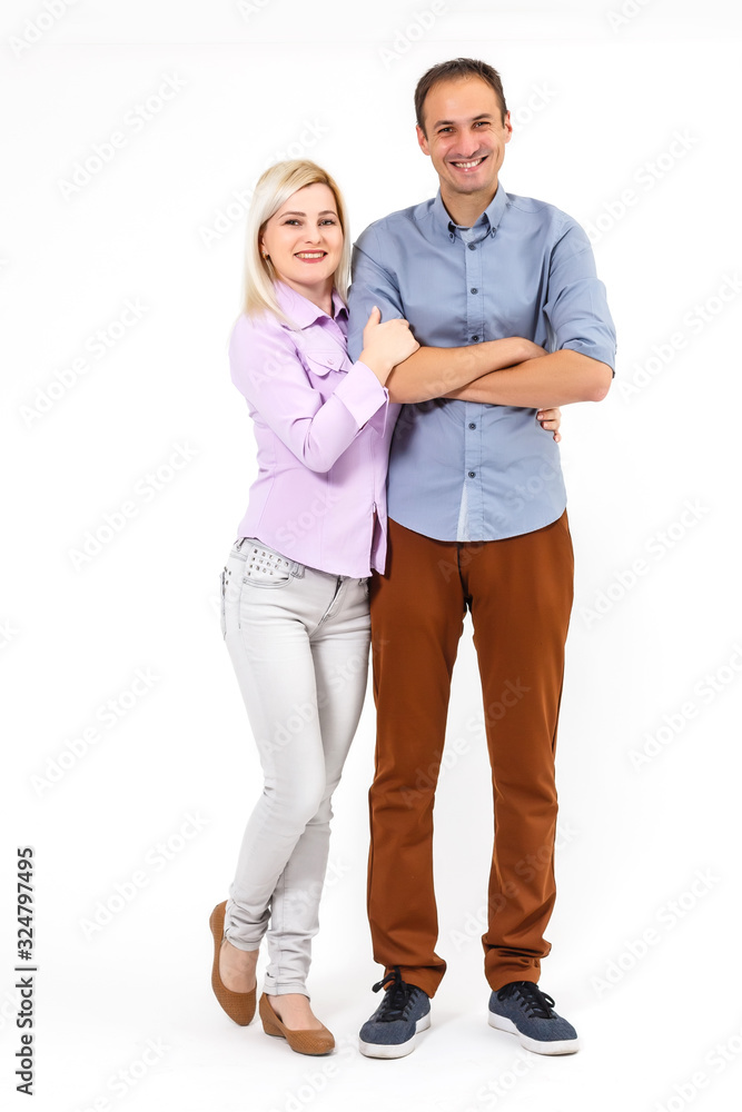 portrait of young couple isolated on white portrait of young couple isolated on white