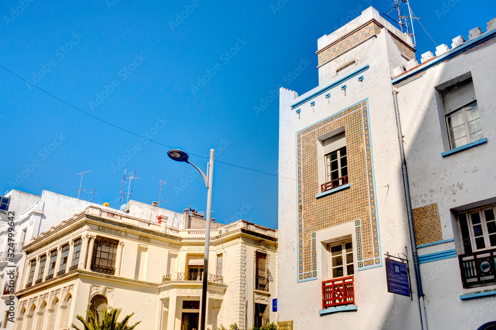 Tangier, City center in sunny weather