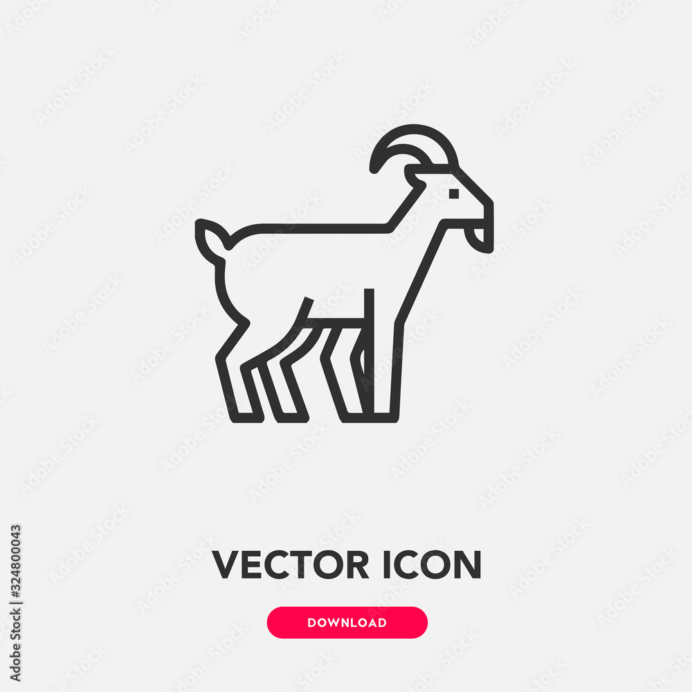 Goat icon vector. Goat icon vector symbol illustration. Modern simple vector icon for your design. Goat icon vector	