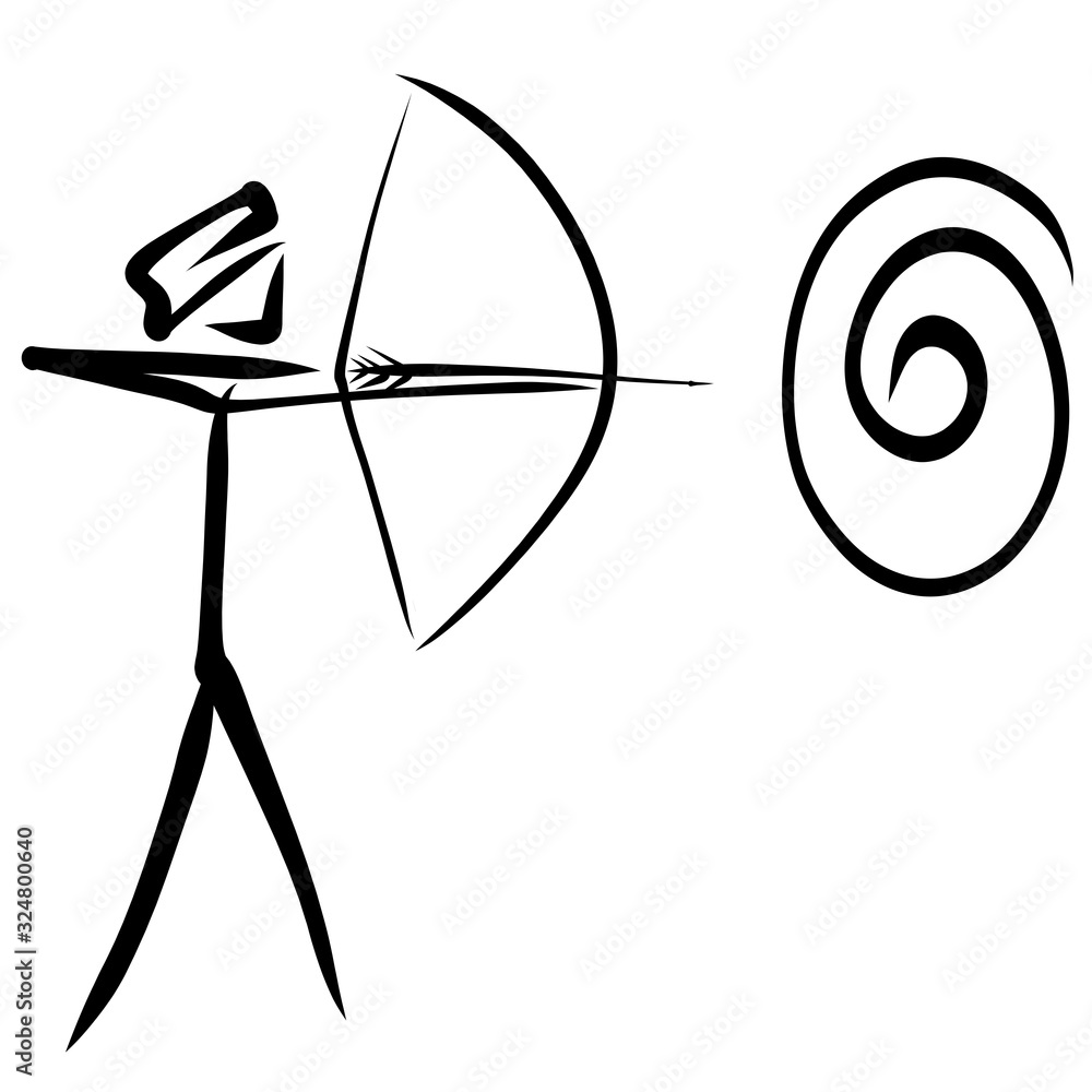 archer archery at target, black abstract pattern archer archery at target, black abstract pattern