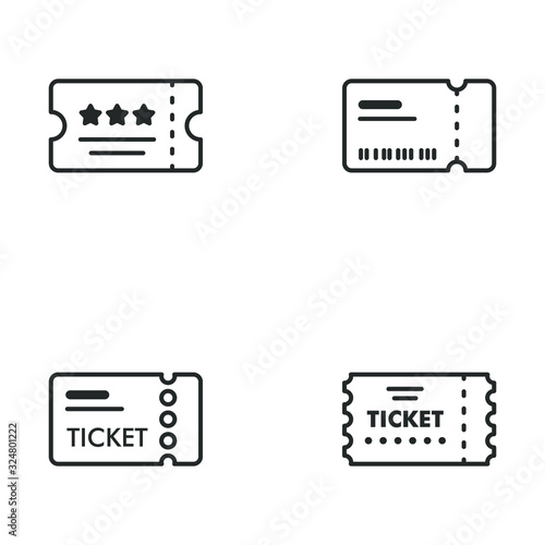 Ticket icon template color editable. Ticket symbol vector sign isolated on white background illustration for graphic and web design.