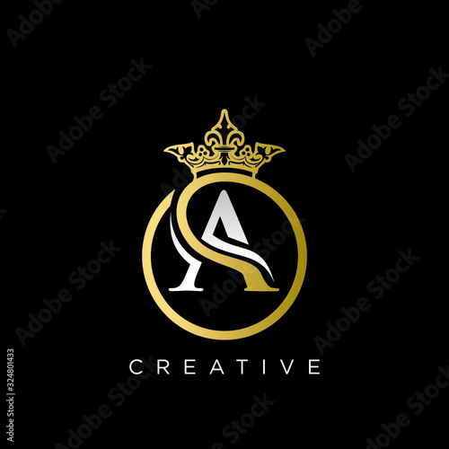 king logo desing with letter a