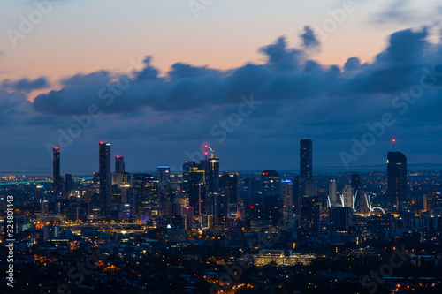 Brisbane CBD building at night time.