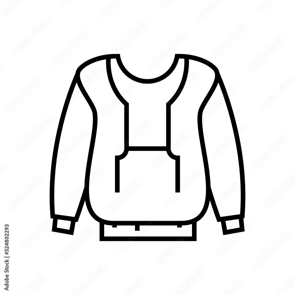 Big sweatshirt line icon, concept sign, outline vector illustration, linear symbol. Big sweatshirt line icon, concept sign, outline vector illustration, linear symbol.