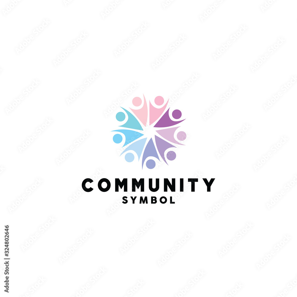 Community logo design vector template with Modern Colorful Circle Concept style.