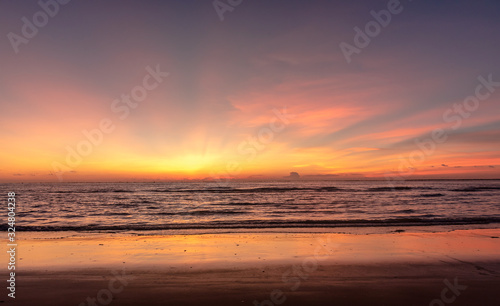 Sunset in the evening on the coast of Zhanjiang  China