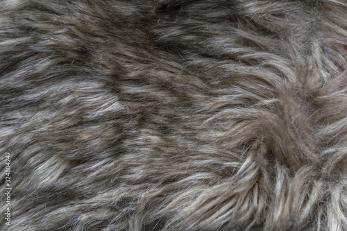 Foto Gray Brown Faux Wolf Fur Texture Background Chic Cape