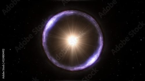 Photography Light Bending Einstein Ring Star Physics Astronomy Concept in Space - Abstract B
