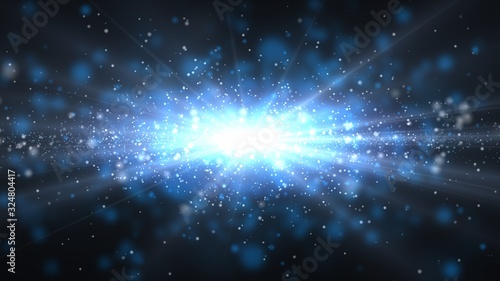 Light Speed Space Travel through Nebula Dust to Center of Galaxy - Abstract Background Texture