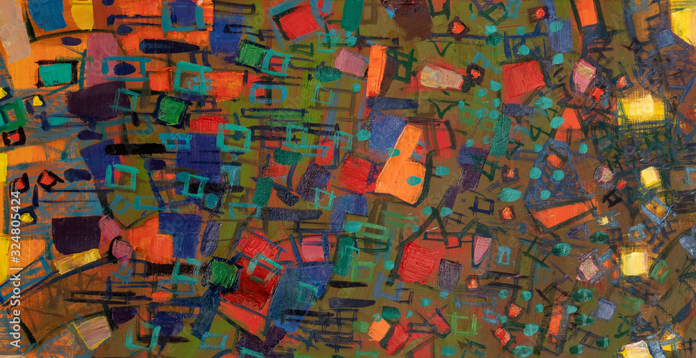 Fototapeta premium Oil painting, abstract drawing, handmade