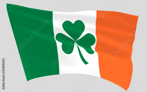 Fotografie St Patrick's Day flag waving in the wind.