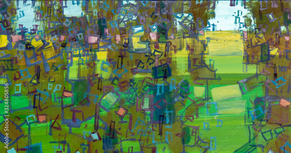 Fototapeta premium Oil painting, abstract drawing, handmade