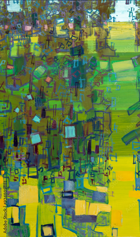 Fototapeta premium Oil painting, abstract drawing, handmade
