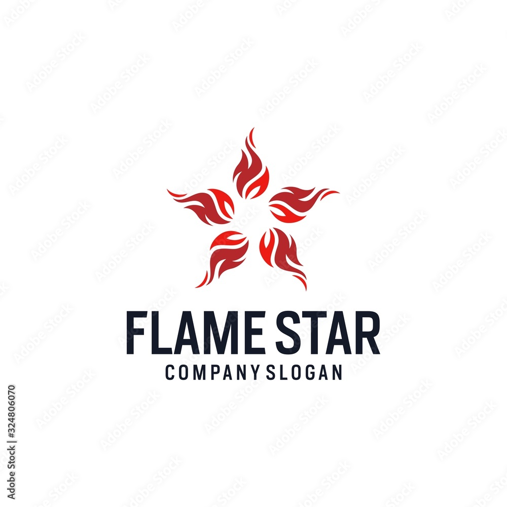 Star Flame vector Logo  design Template Illustration download