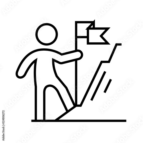 Achieving headway line icon, concept sign, outline vector illustration, linear symbol.