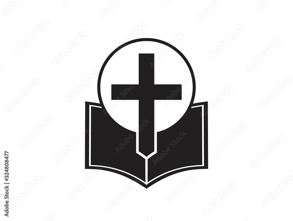 Obraz premium Bible Church logo. the name of the mission. Bible Society. 