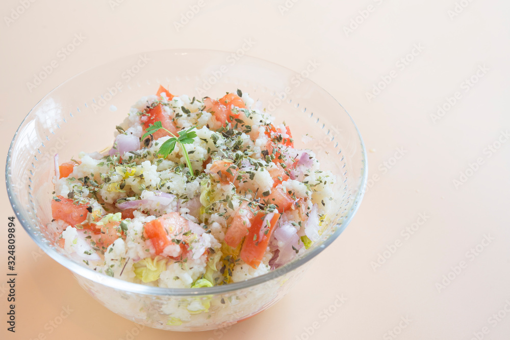 Traditional oriental salad Tabbouleh in bowl Traditional oriental salad Tabbouleh in bowl