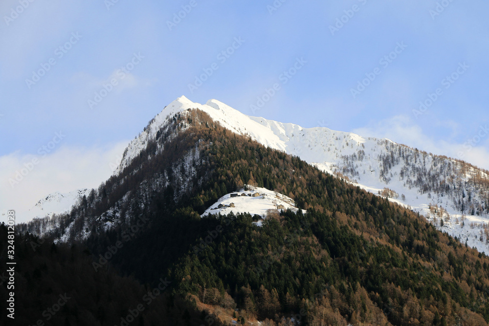 winter view of the Italian mountains