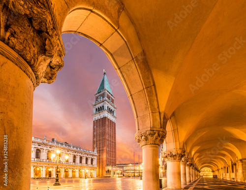 San Marco square at night  Venice  Italy