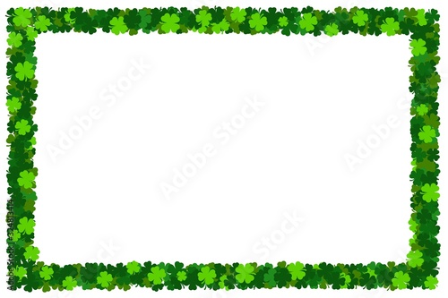 Shamrock St Patricks frame. Blank holiday irish clover border postcard