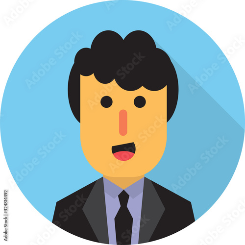 Vector flat businessman icon, isolated on a background.