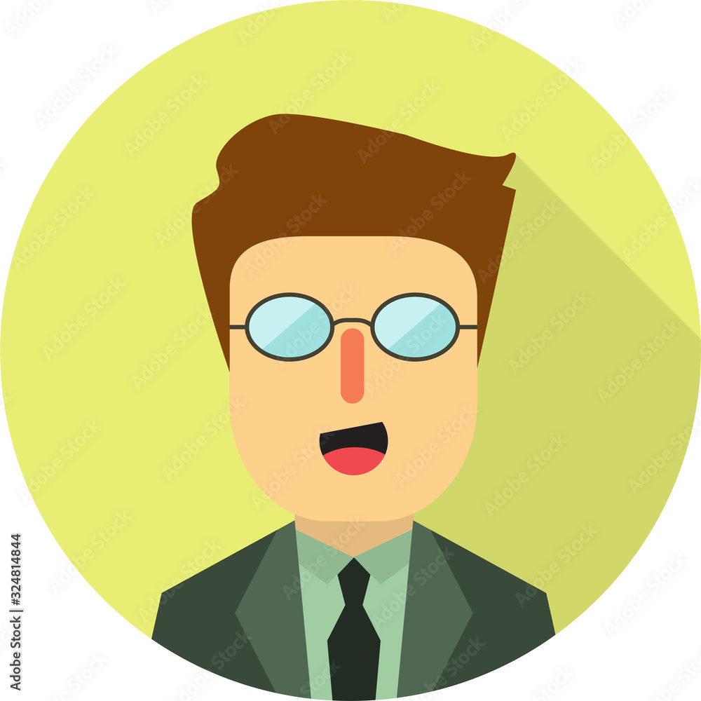 Vector flat businessman icon, isolated on a background.