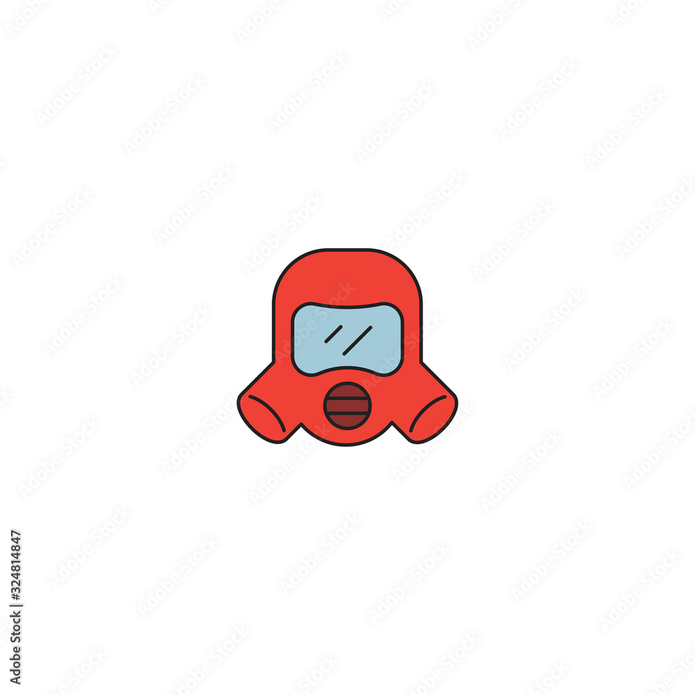Gas mask vector icon symbol isolated on white background Gas mask vector icon symbol isolated on white background