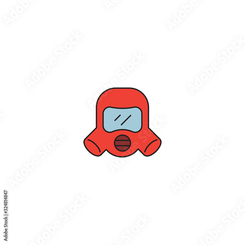 Gas mask vector icon symbol isolated on white background