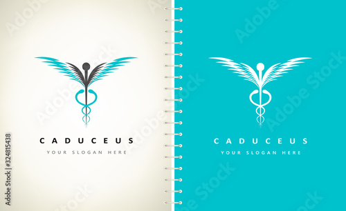 caduceus medical logo vector design