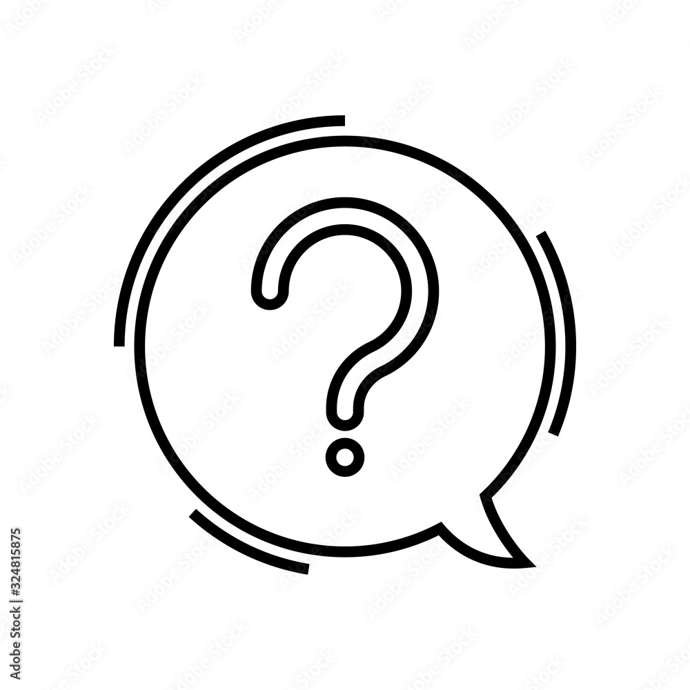 Big question line icon, concept sign, outline vector illustration, linear symbol. Big question line icon, concept sign, outline vector illustration, linear symbol.