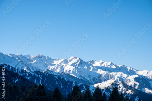 Beautiful Tien shan mountains in winter. © Adil