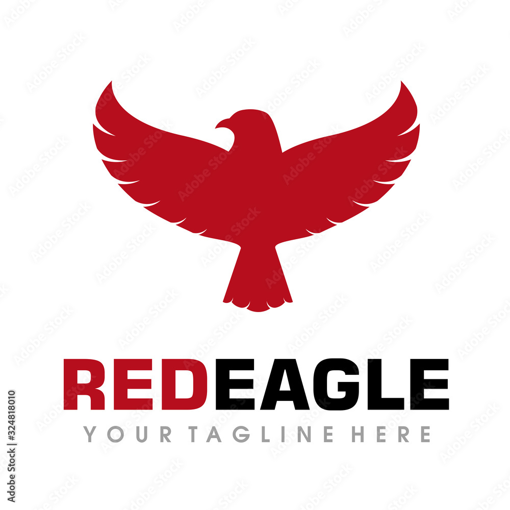 Obraz premium Red Eagle Logo, Eagle Logo Vector