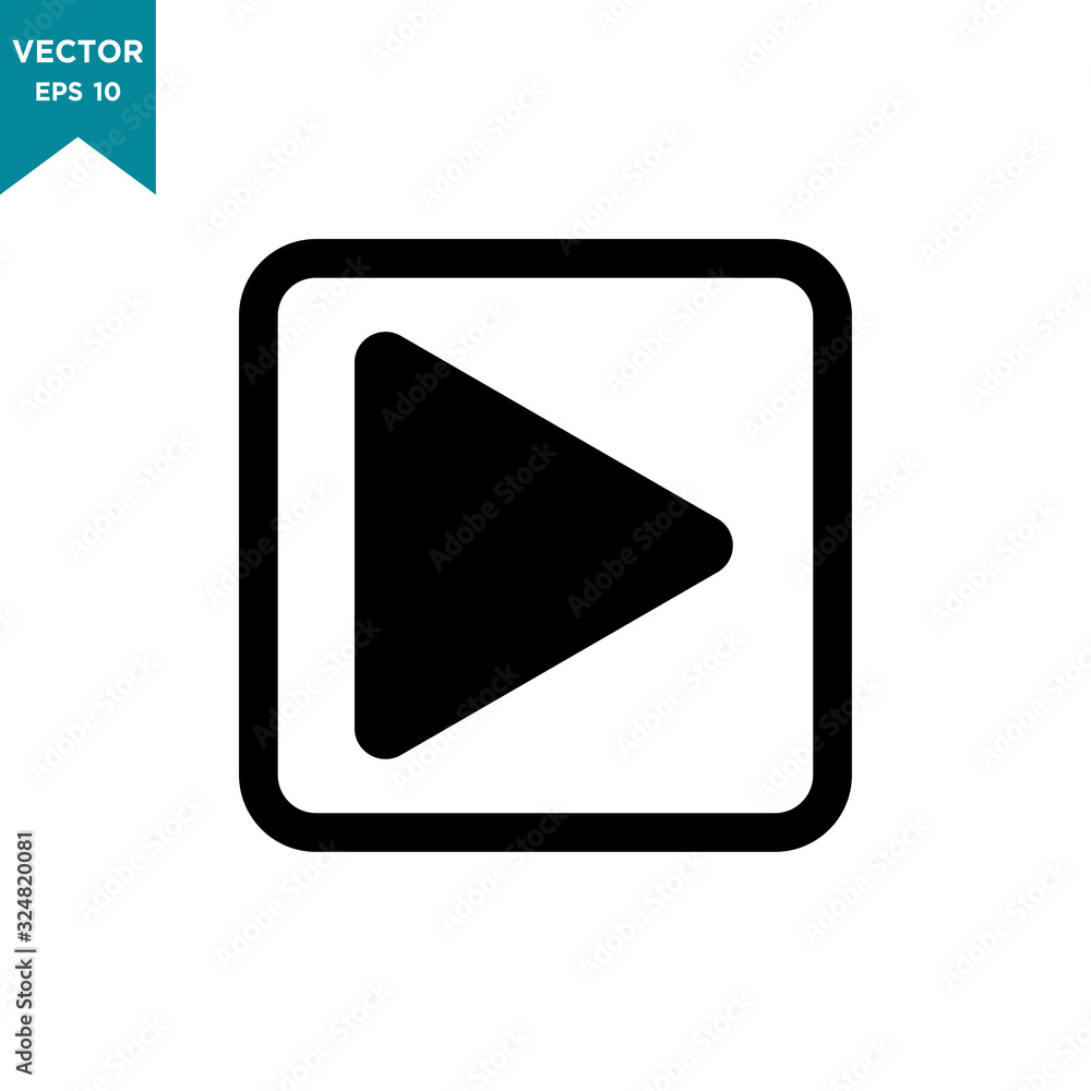 play vector icon in trendy flat design play vector icon in trendy flat design